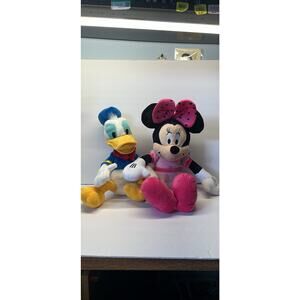 Disney Plush Lot – Donald Duck & Minnie Mouse Stuffed Toys – 18” Large 
Size